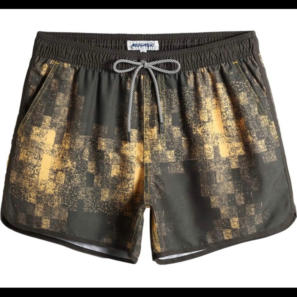 Mens Boys Vintage Swim Trunks with Mesh Lining Quick Dry Swim Board Shorts(BNWT)